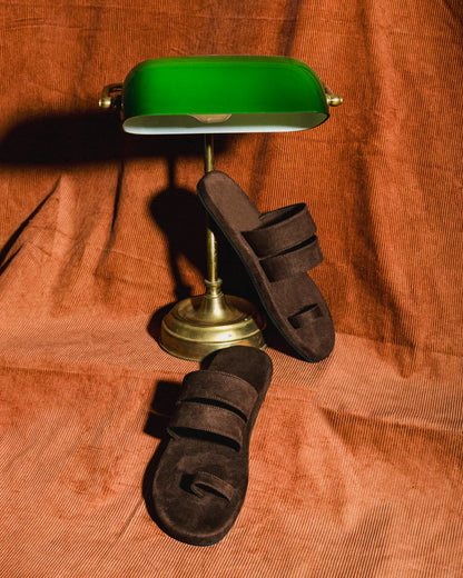 Paaduks Uri Toe-Ring Vegan Suede Brown Slides