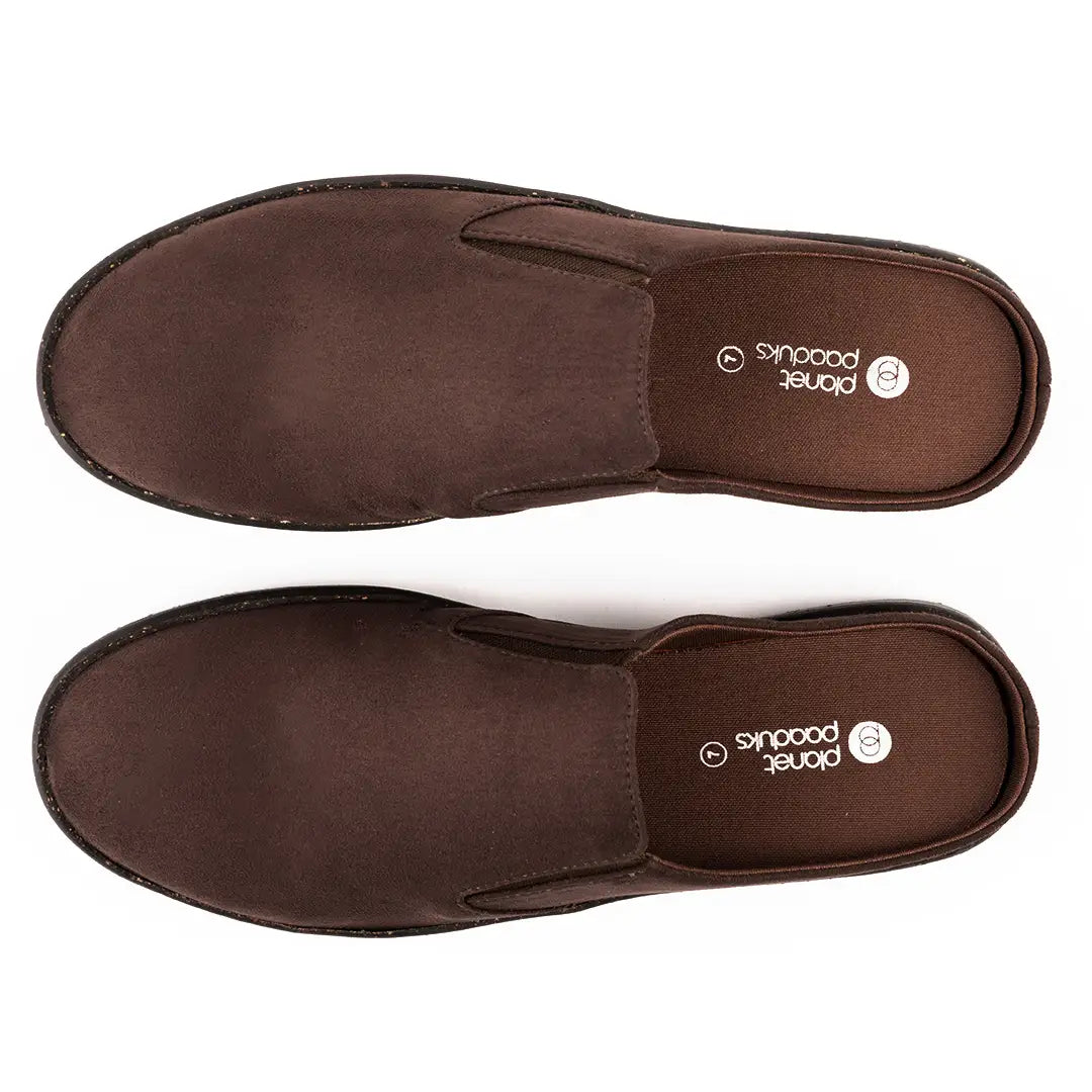 Paaduks Nest Mules Vegan Suede Brown Men Slip-ons