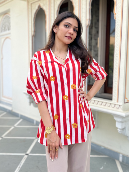 Scarlet Red Retro Shirt