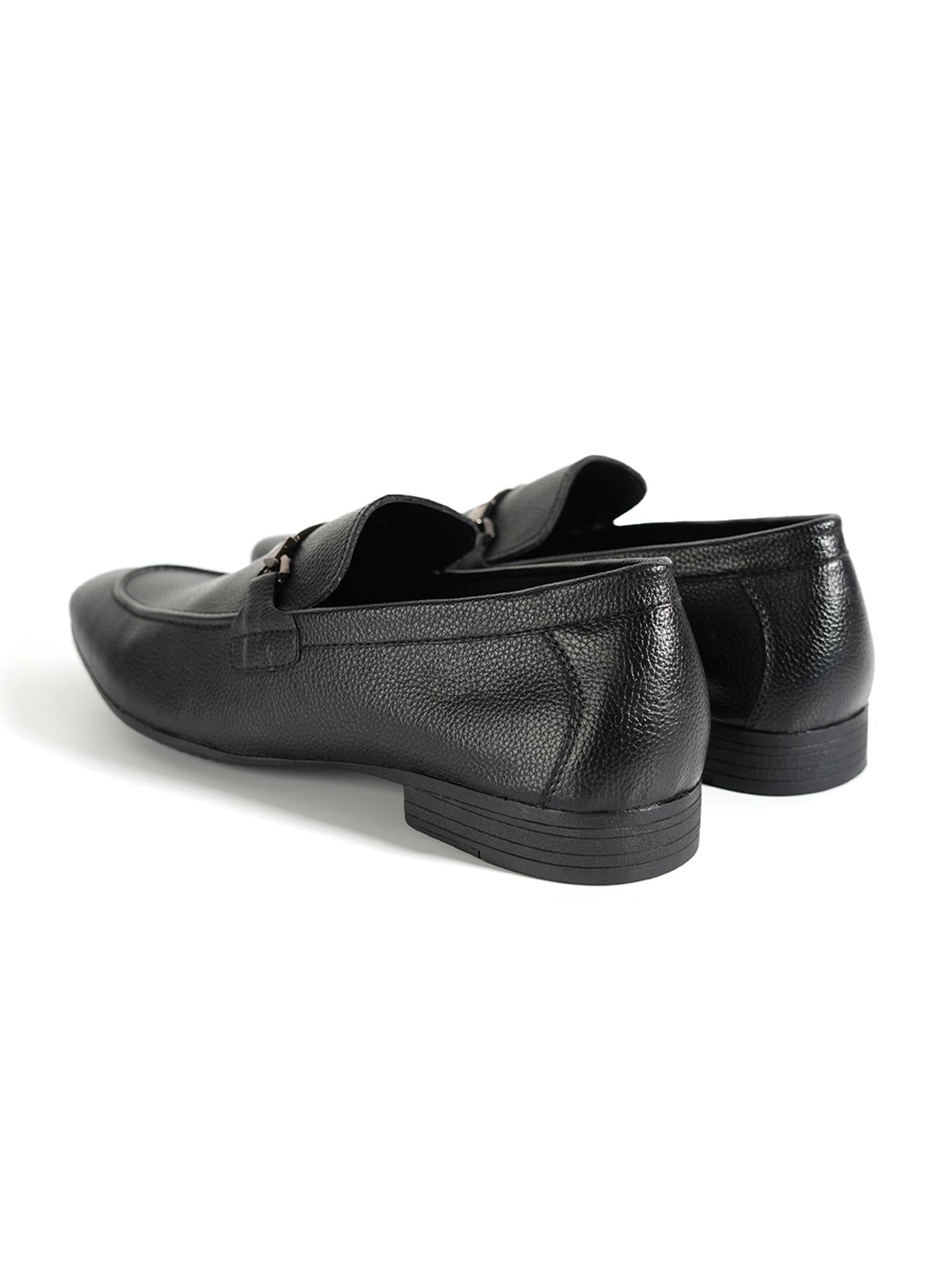 Monkstory Buckled Flexi Business Slip-Ons - Black