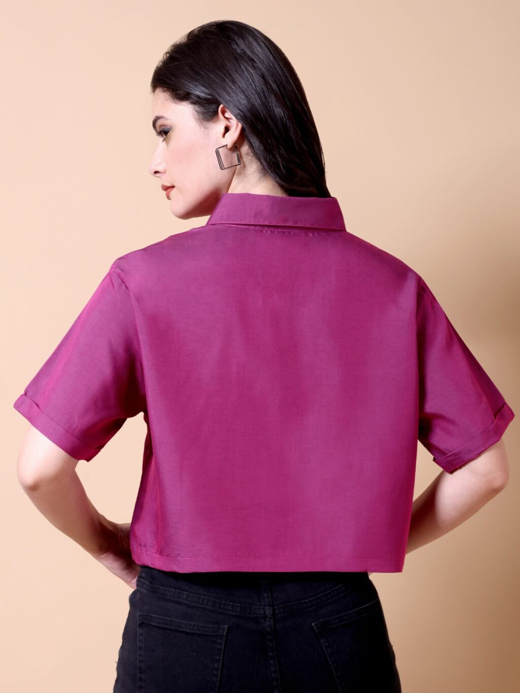 Cropped Pocket Shirt | Pink