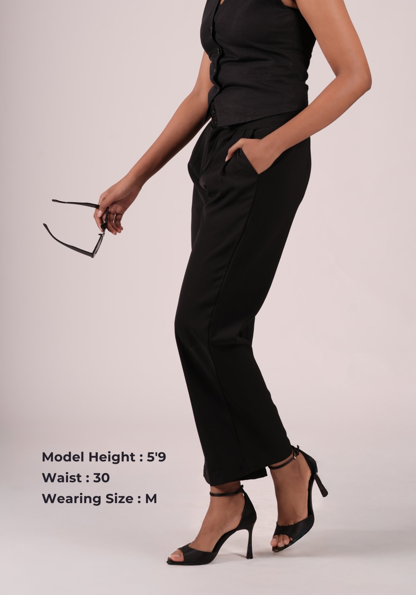 korean Baggy Pants in Midnight Black