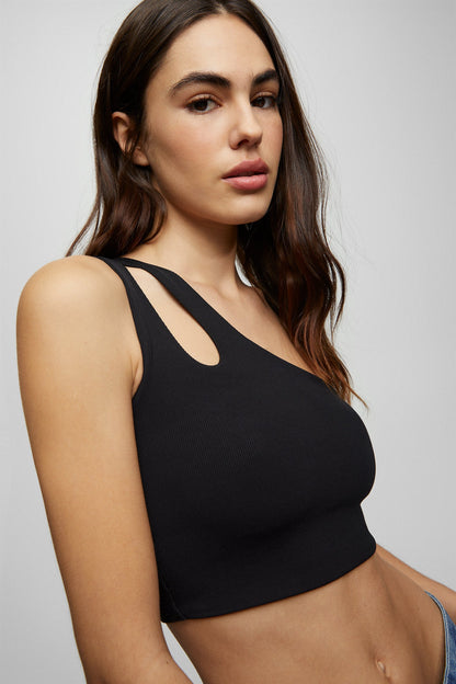 MWB Cut Out Asymmetric Crop Top