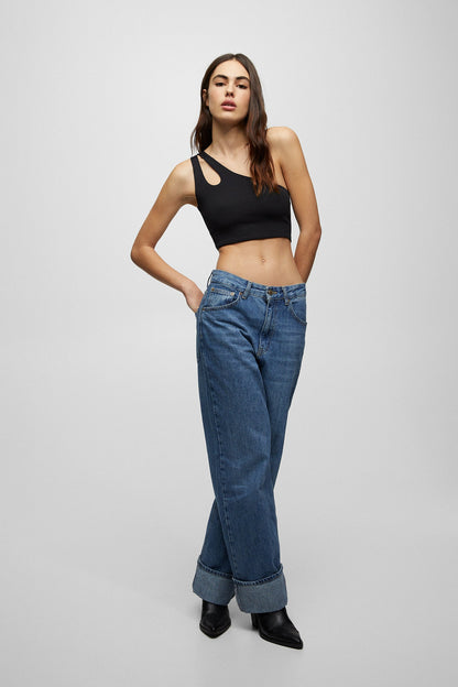 MWB Cut Out Asymmetric Crop Top