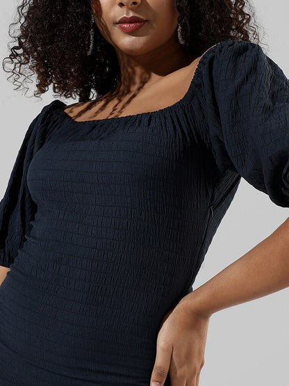 Puff Sleeve Sheath Dress