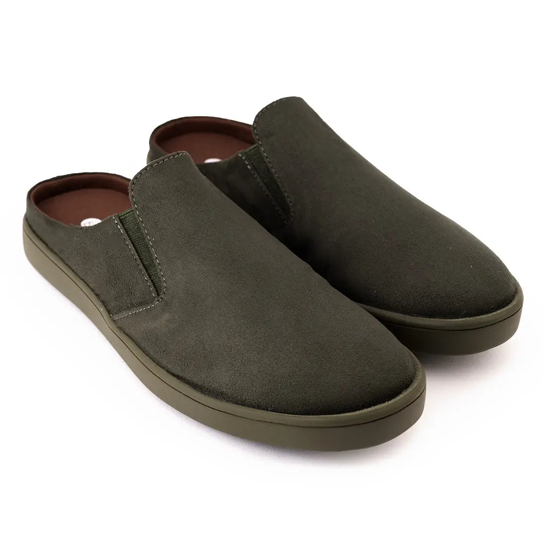 Paaduks Nest Mules Vegan Suede Green Men Slip-ons