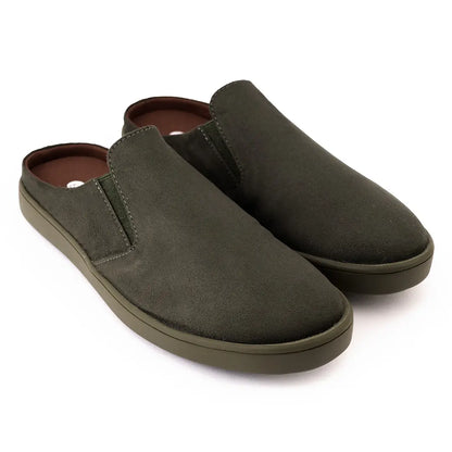 Paaduks Nest Mules Vegan Suede Green Men Slip-ons
