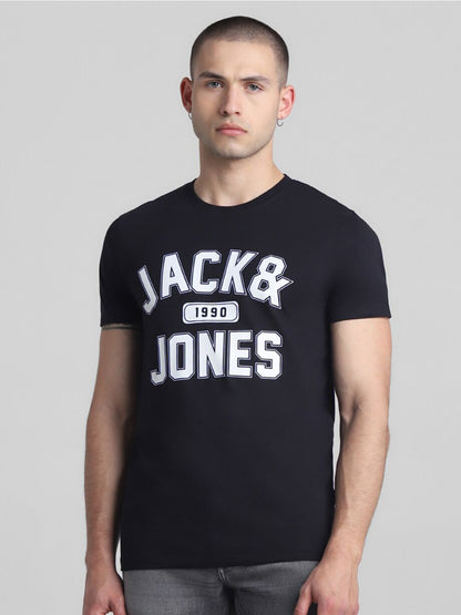 Typography Printed Slim Fit Pure Cotton T-shirt