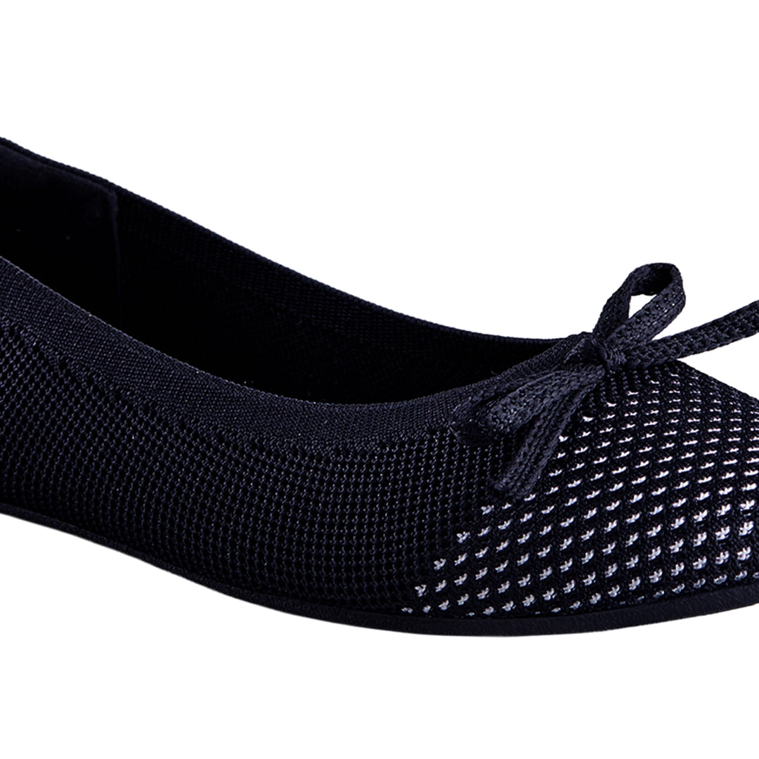 Neeman's Everyday Ballet Flats for Women | Soft Knit Upper, Cushioned Insole & Textured Toe | Stylish, Comfortable & Versatile for Work or Casual Wear