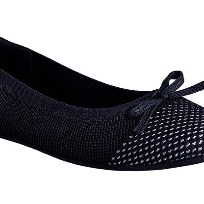 Neeman's Everyday Ballet Flats for Women | Soft Knit Upper, Cushioned Insole & Textured Toe | Stylish, Comfortable & Versatile for Work or Casual Wear