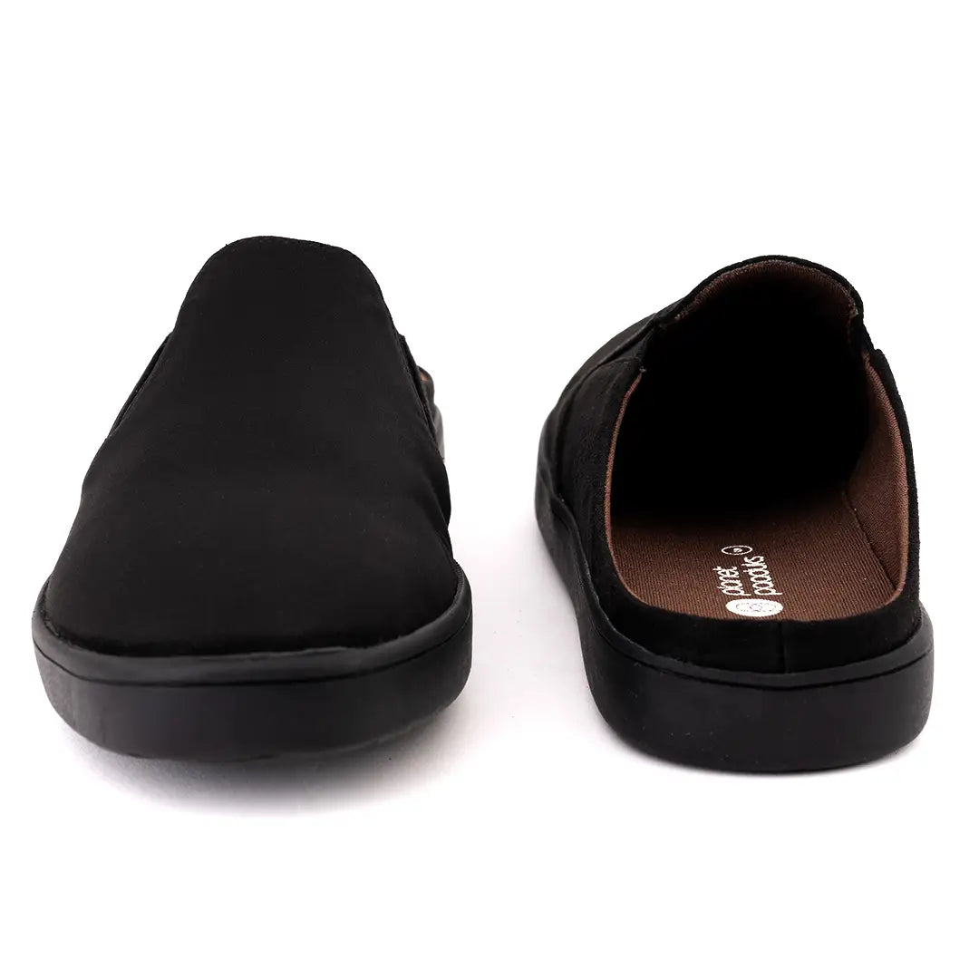 Paaduks Nest Mules Vegan Suede Black Men Slip-ons