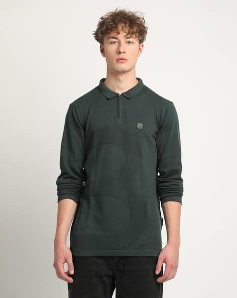 Men Slim Fit Polo T-Shirt with Bear Applique