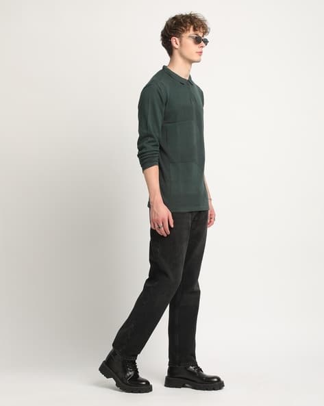 Men Slim Fit Polo T-Shirt with Bear Applique