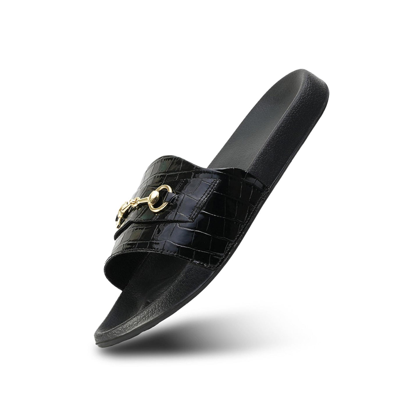 Monkstory Old Money Horsebit Sliders - Black