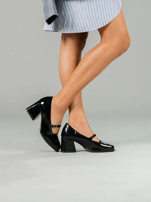 Theater Women Black Shrimpton Manhattan Mary Jane Block Heels