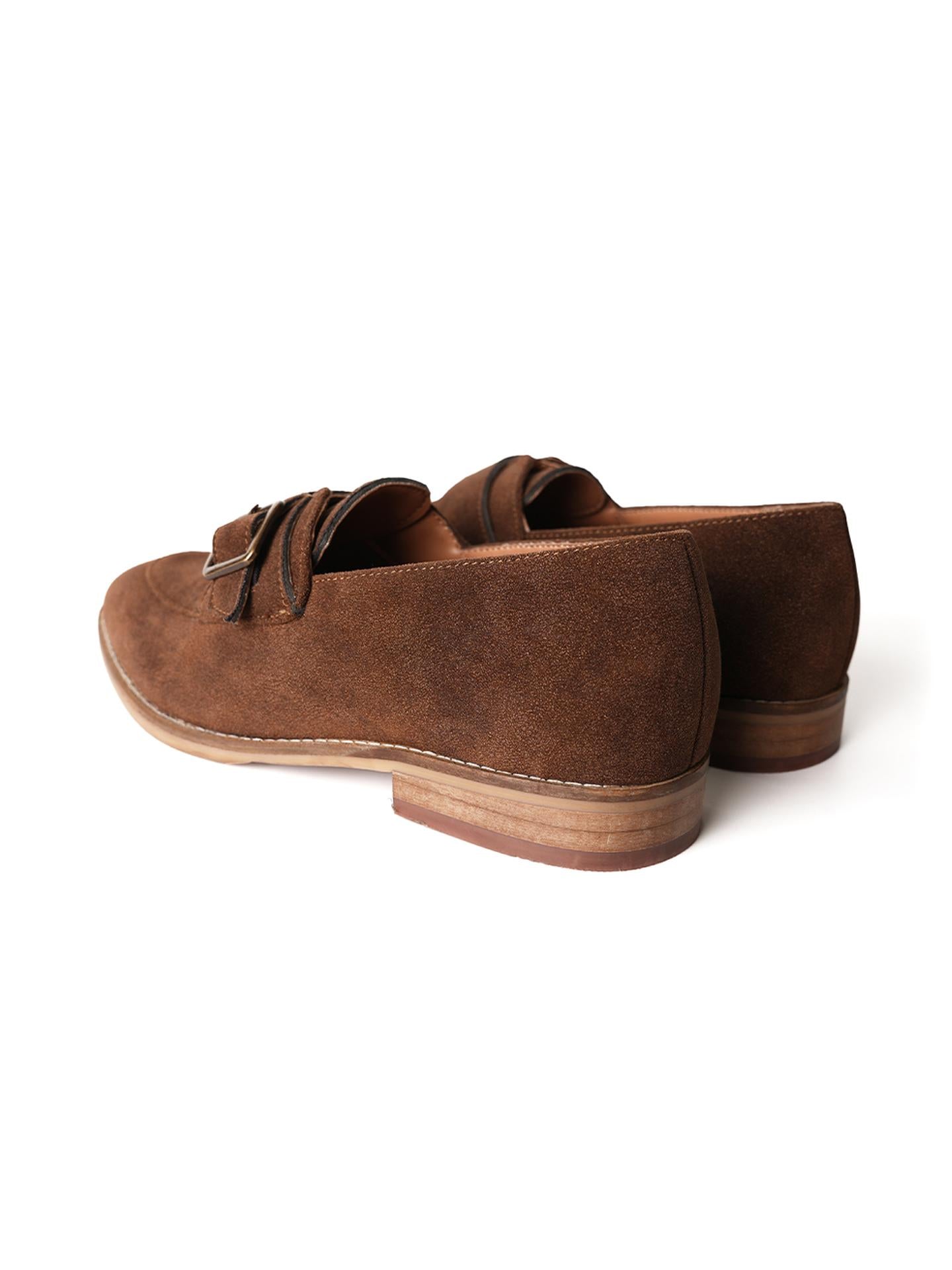 Monkstory Rustic Buckle Slip-Ons - Brown