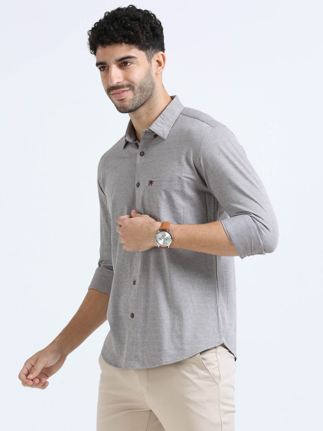 Brownstone Houndstooth Knit Shirt