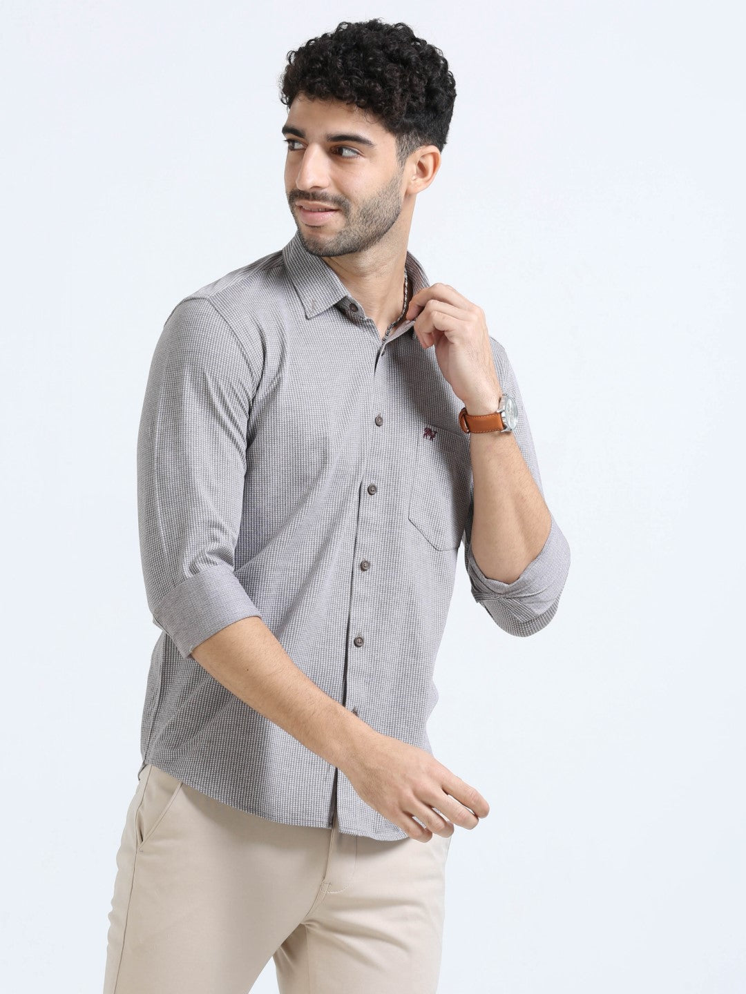 Brownstone Houndstooth Knit Shirt