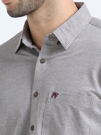 Brownstone Houndstooth Knit Shirt