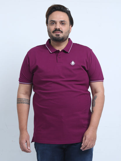 Men's Plus Size Solid Polo T-Shirt