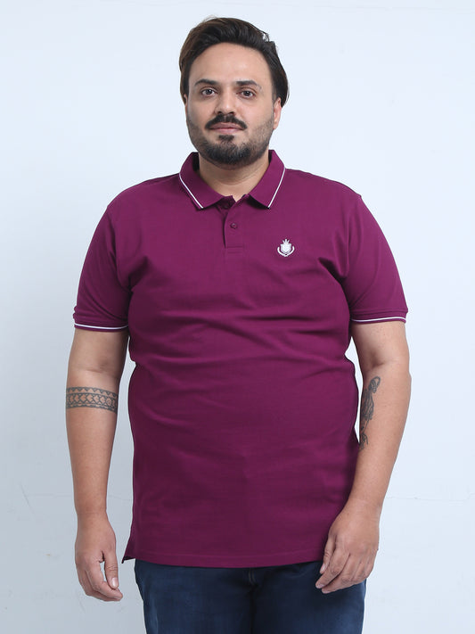 Men's Plus Size Solid Polo T-Shirt