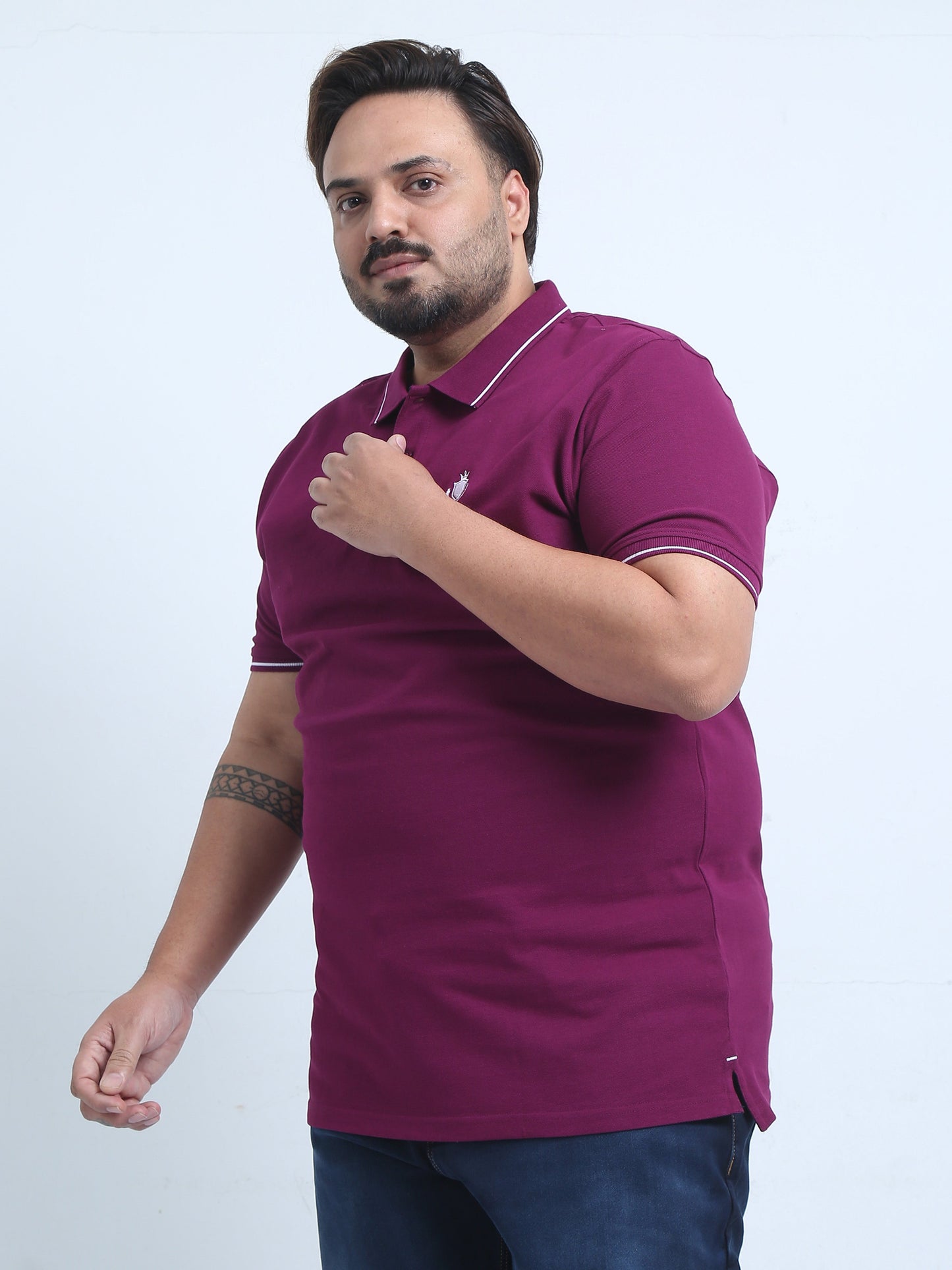 Men's Plus Size Solid Polo T-Shirt