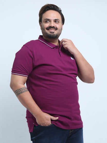 Men's Plus Size Solid Polo T-Shirt