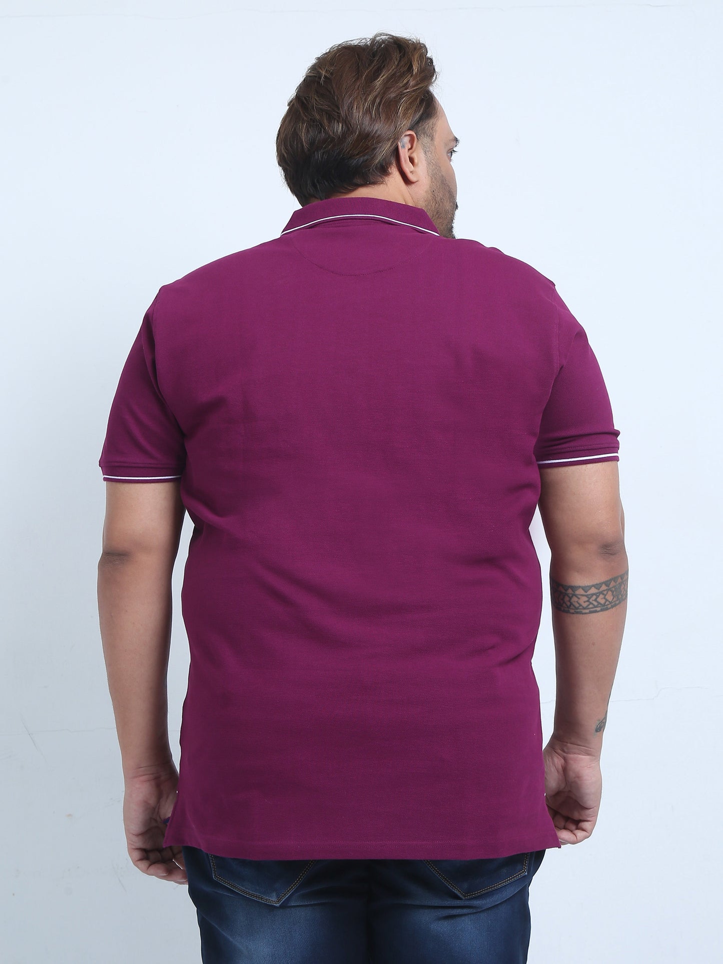 Men's Plus Size Solid Polo T-Shirt