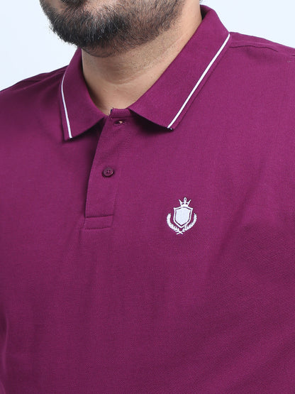 Men's Plus Size Solid Polo T-Shirt