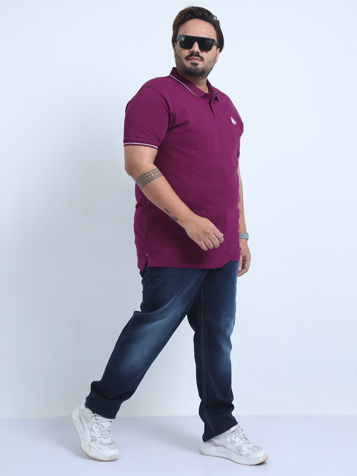 Men's Plus Size Solid Polo T-Shirt