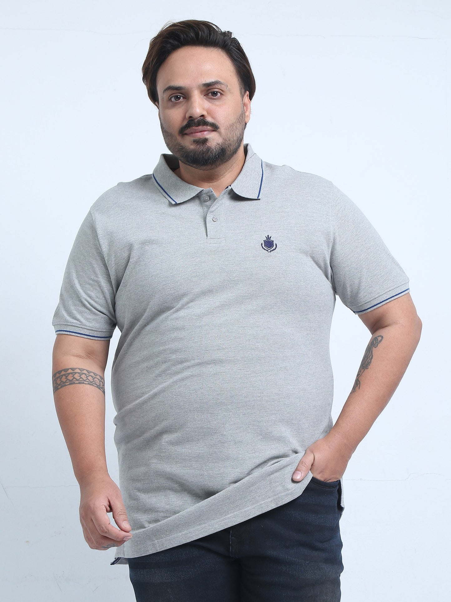 Men's Plus Size Solid Polo T-Shirt