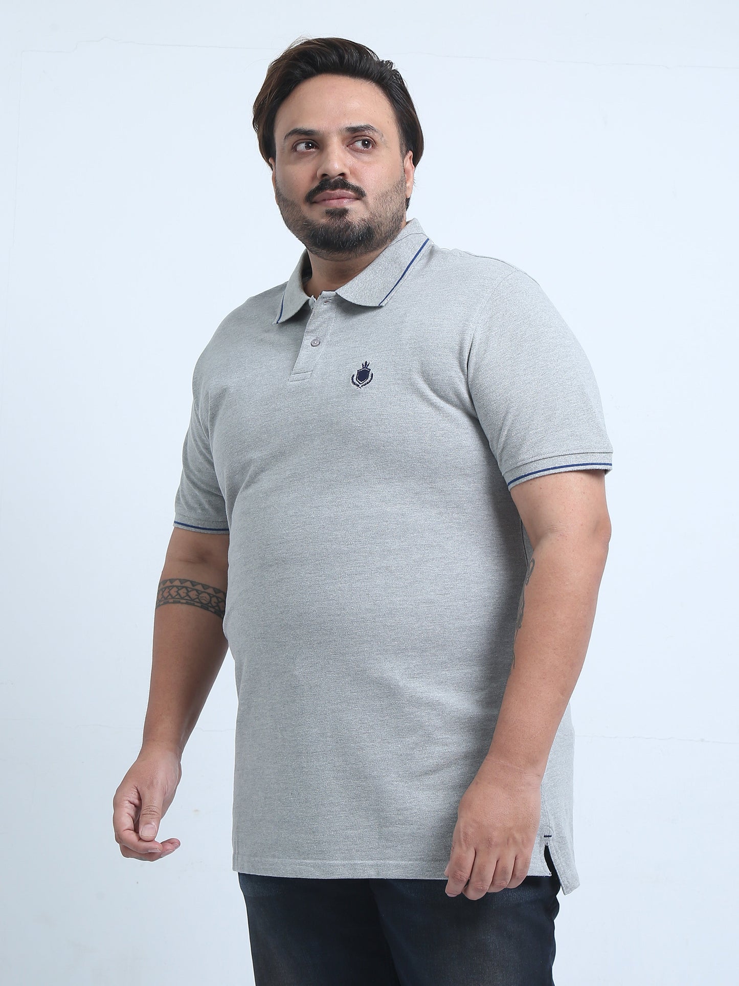 Men's Plus Size Solid Polo T-Shirt