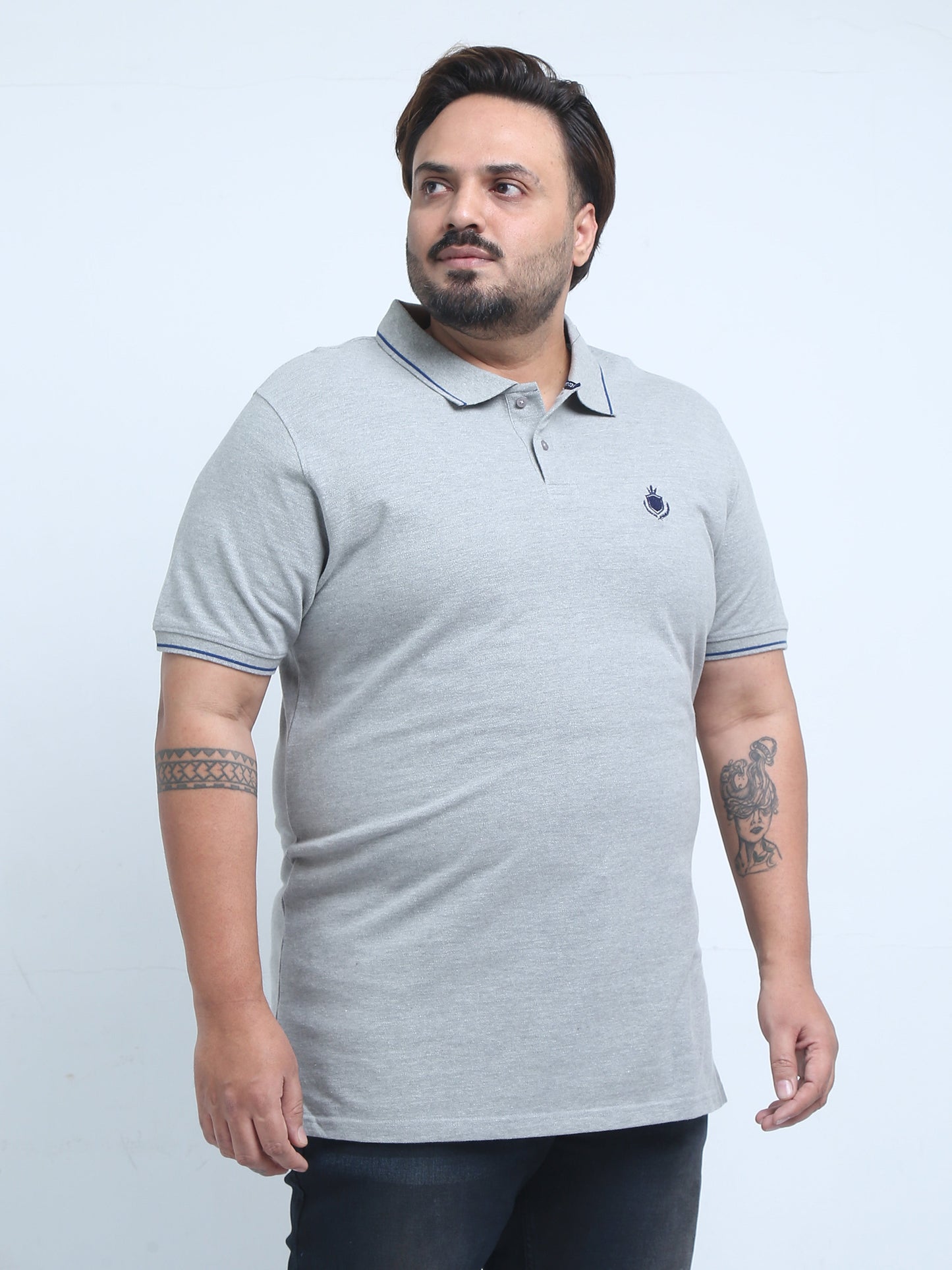 Men's Plus Size Solid Polo T-Shirt