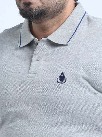 Men's Plus Size Solid Polo T-Shirt