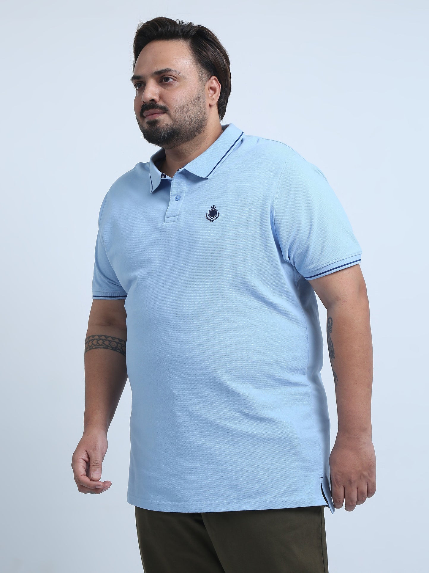 Men's Plus Size Solid Polo T-Shirt