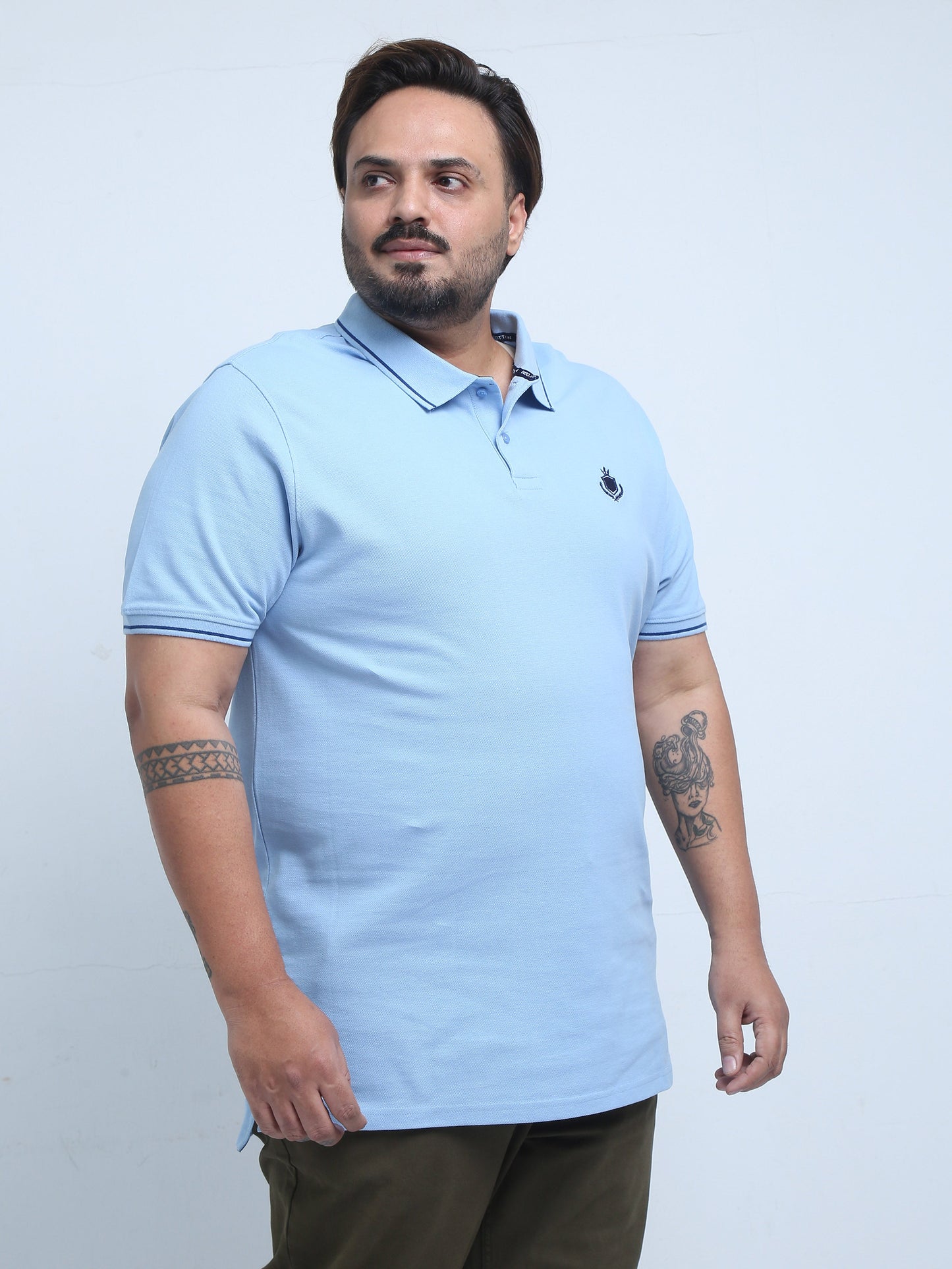 Men's Plus Size Solid Polo T-Shirt