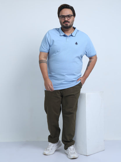 Men's Plus Size Solid Polo T-Shirt