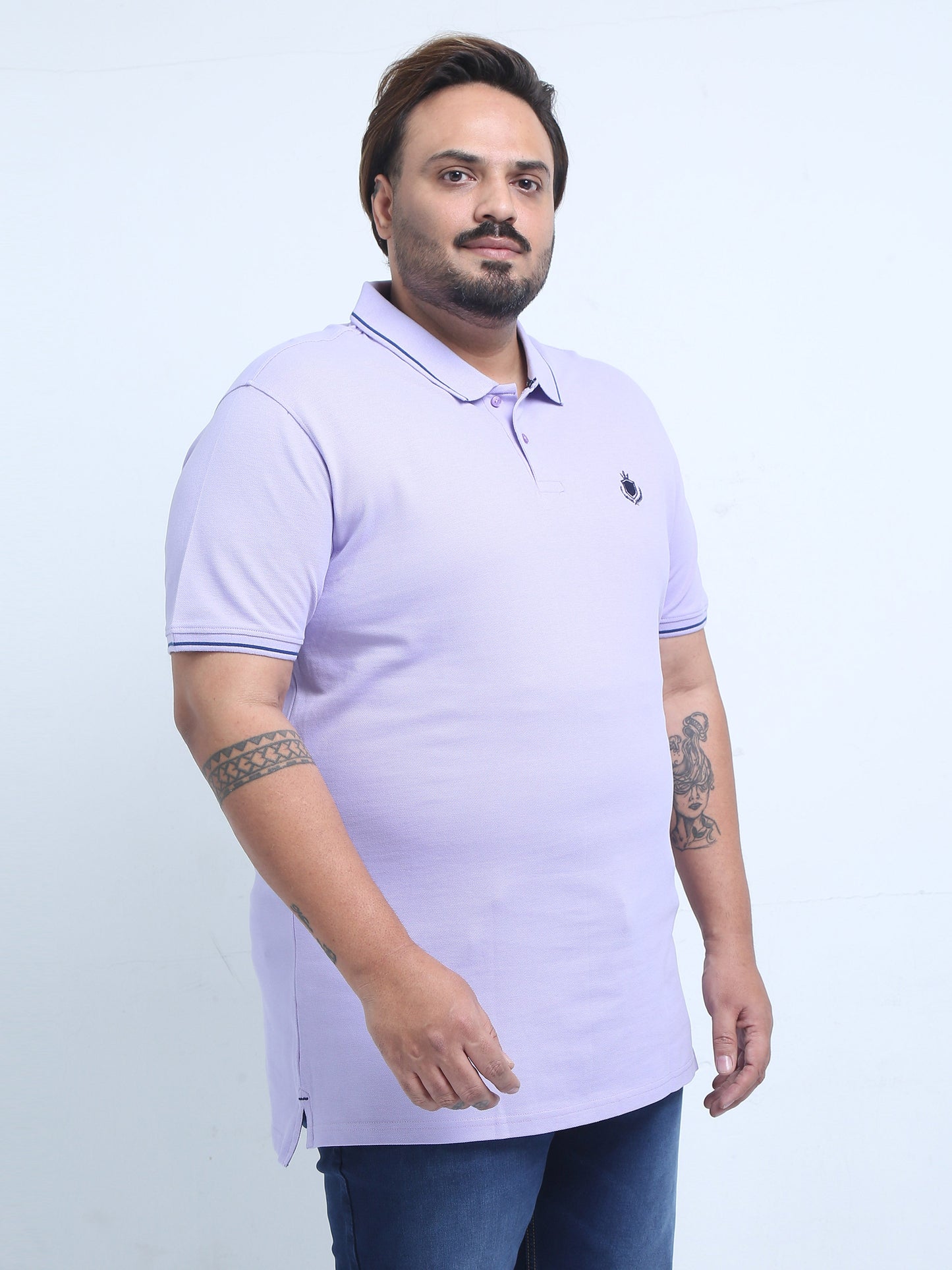 Men's Plus Size Solid Polo T-Shirt