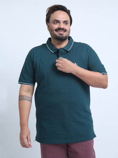 Men's Plus Size Solid Polo T-Shirt