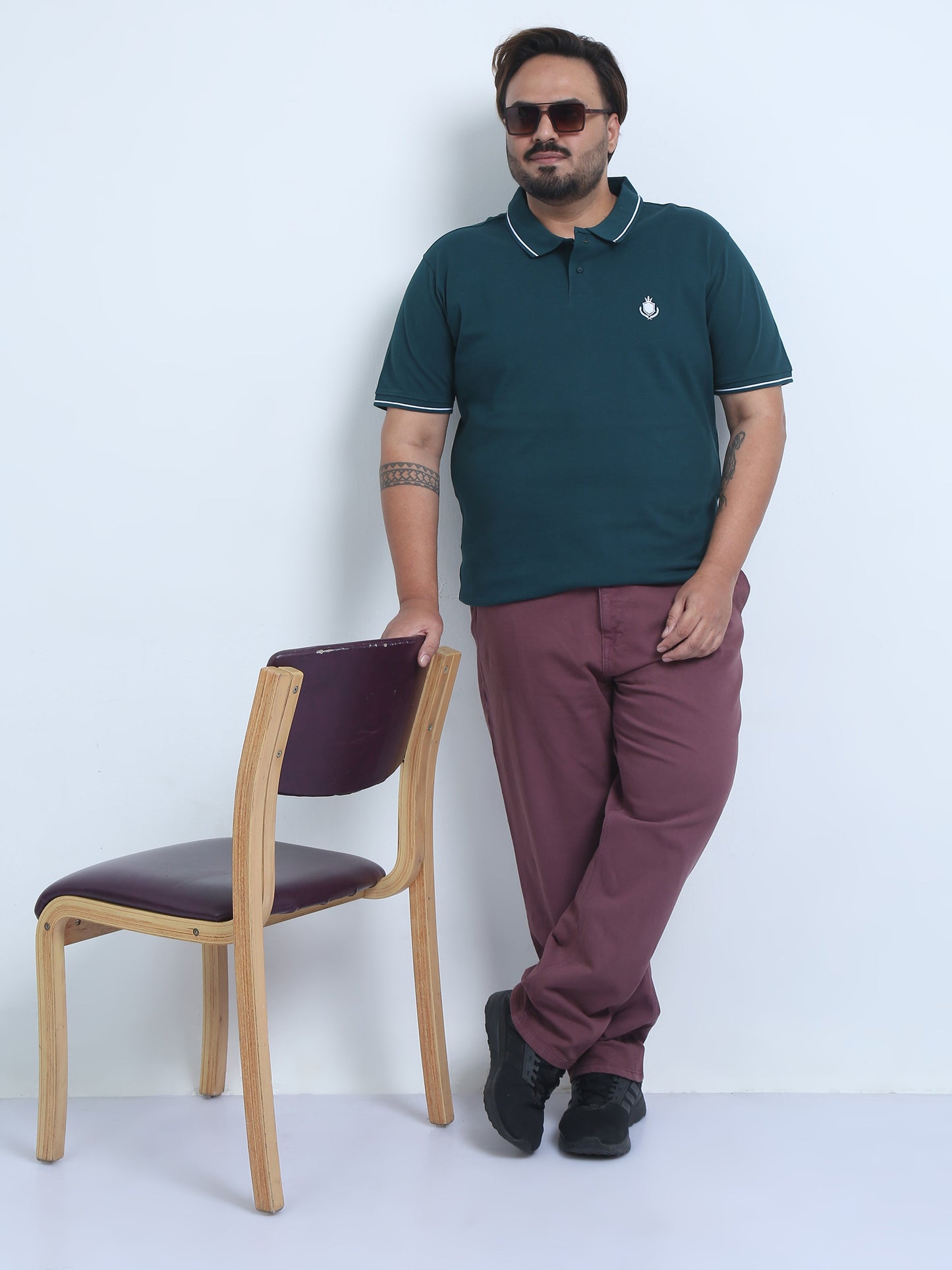 Men's Plus Size Solid Polo T-Shirt