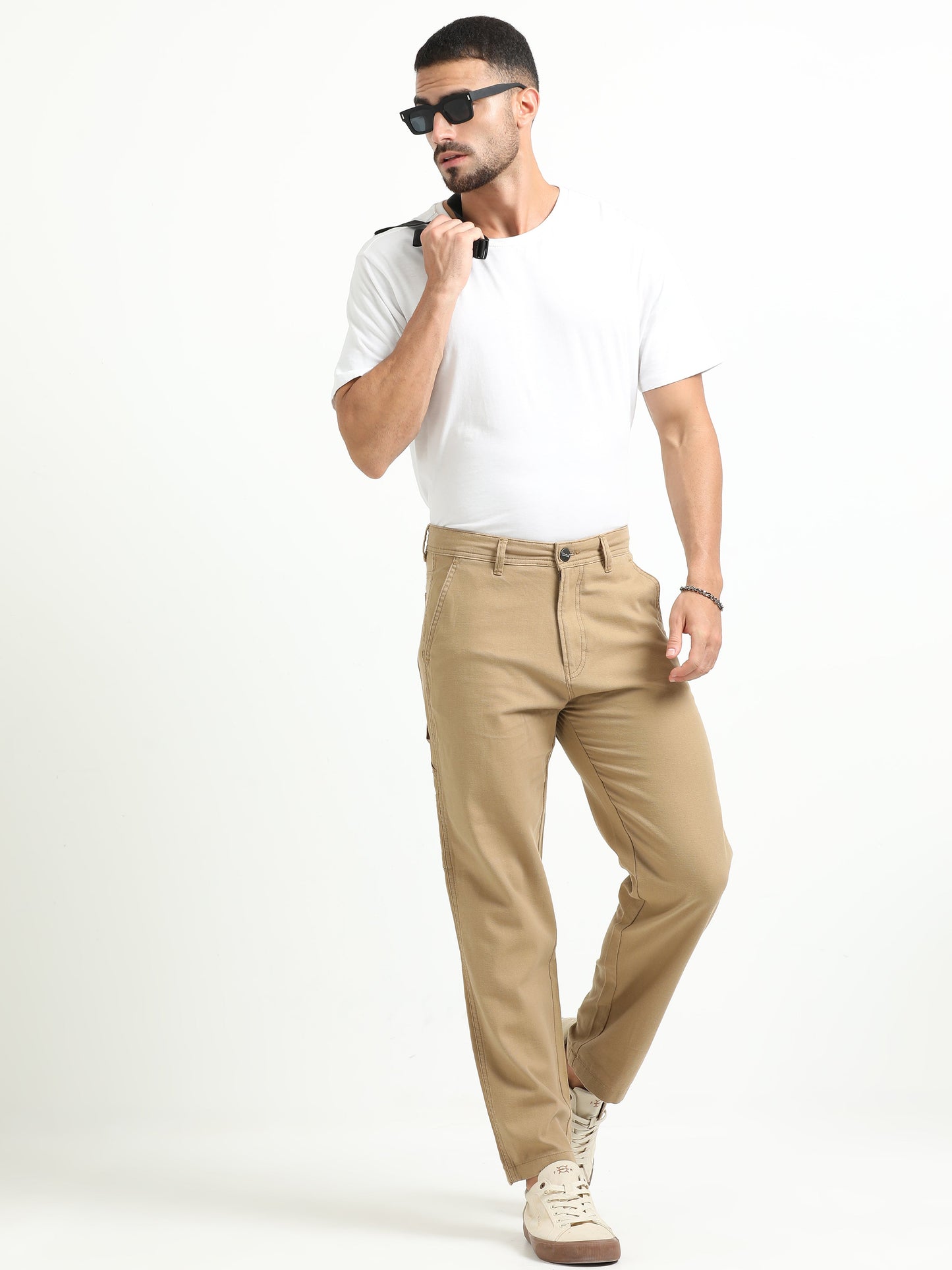 Beige Carpenter Trousers