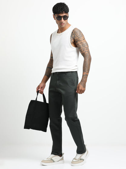 REGULAR FIT SOLID TROUSER