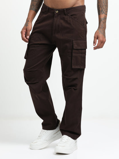 Brown woven cargos