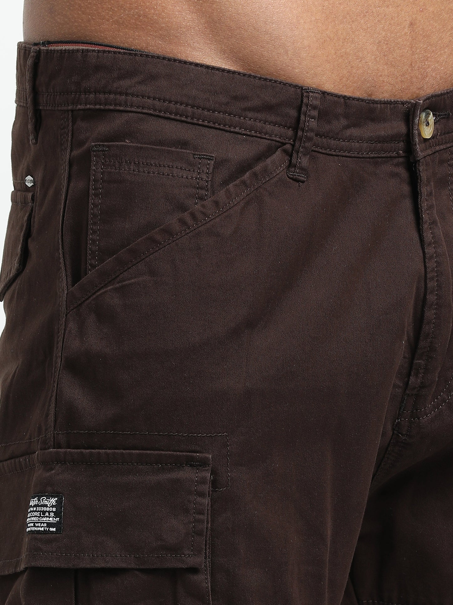 Brown woven cargos