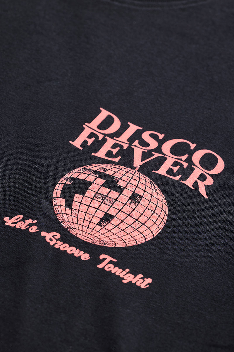 Black Graphic Print Slim Fit T-Shirt