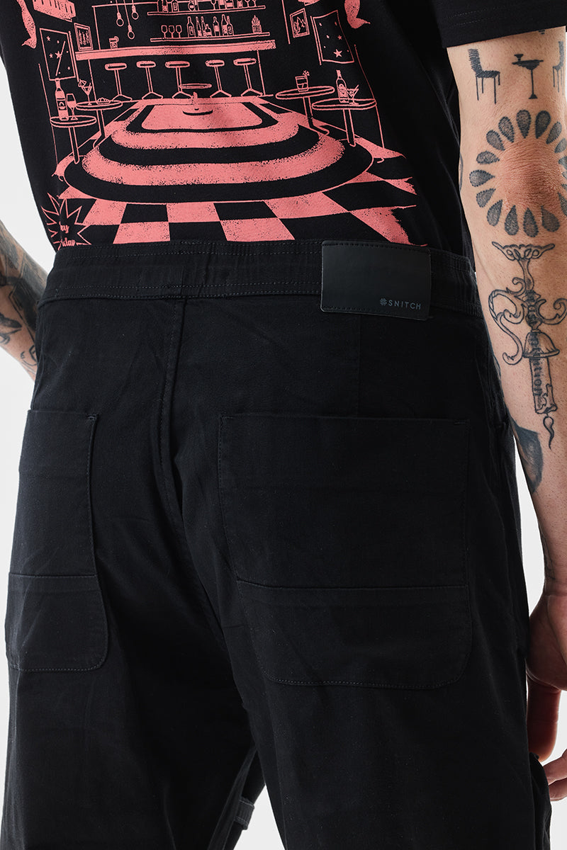 Black Graphic Print Slim Fit T-Shirt