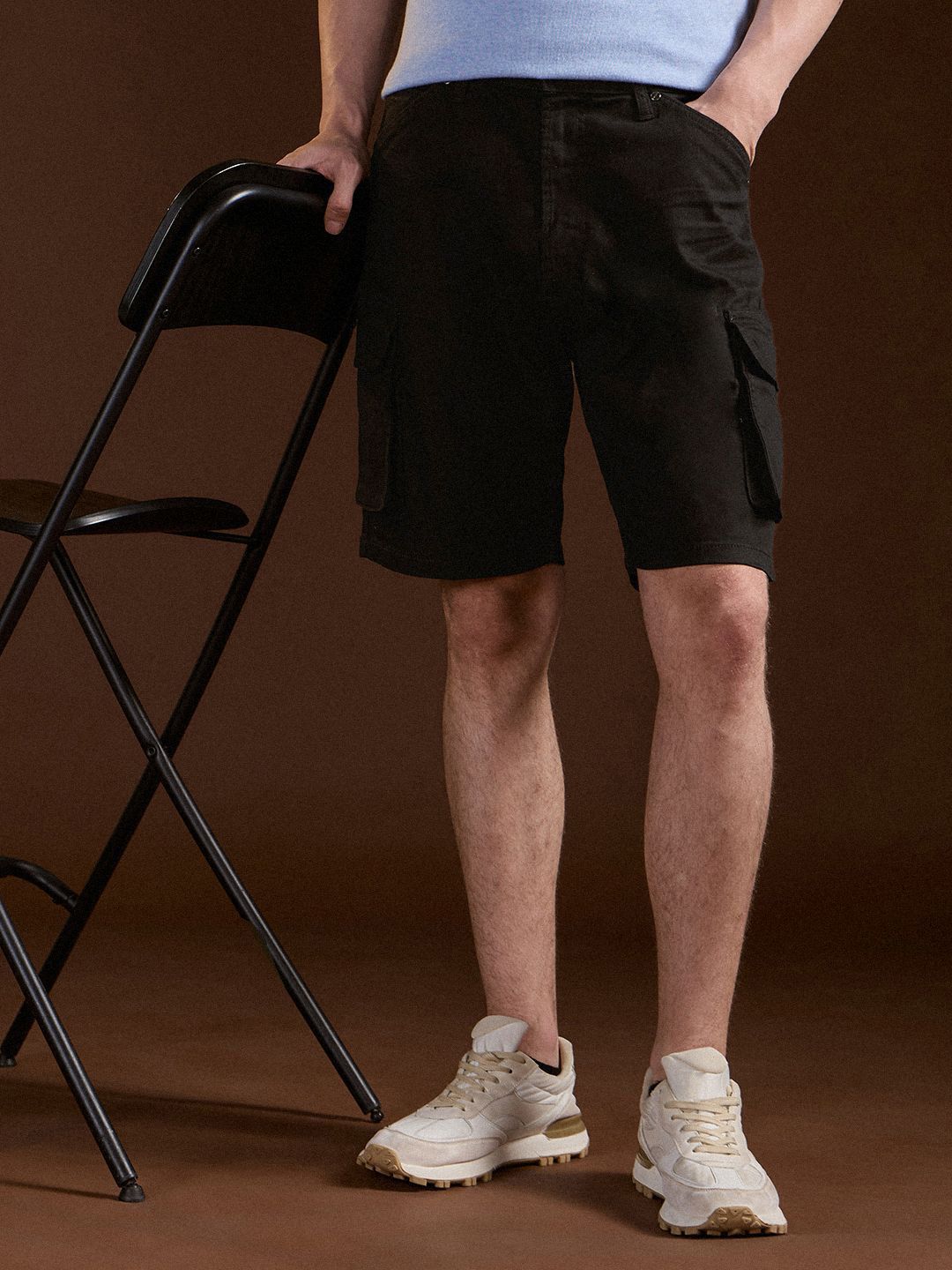 Men Cotton Solid Denim Shorts