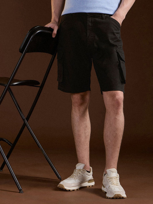 Men Cotton Solid Denim Shorts