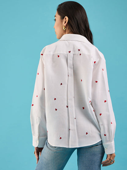 All Over Embroidered Cotton Shirt