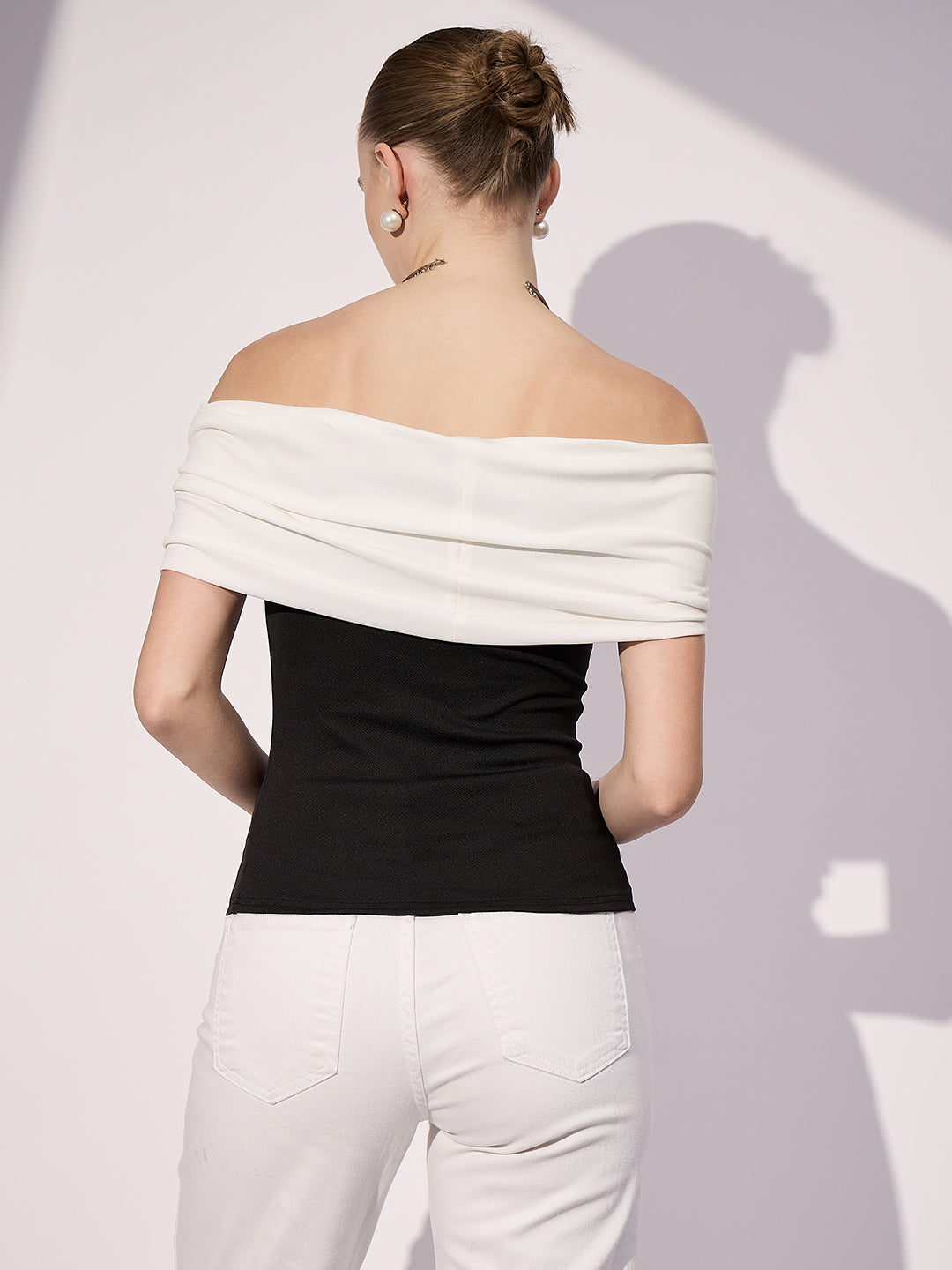 Stretchable Bow Bardot Top